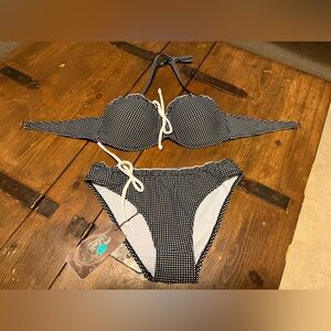 Polori Black and White Checkered Bikini Set NWT